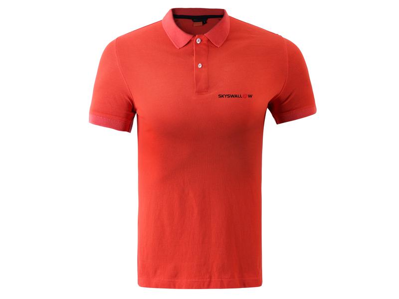 Orange Short T-Shirt with Polo Collar