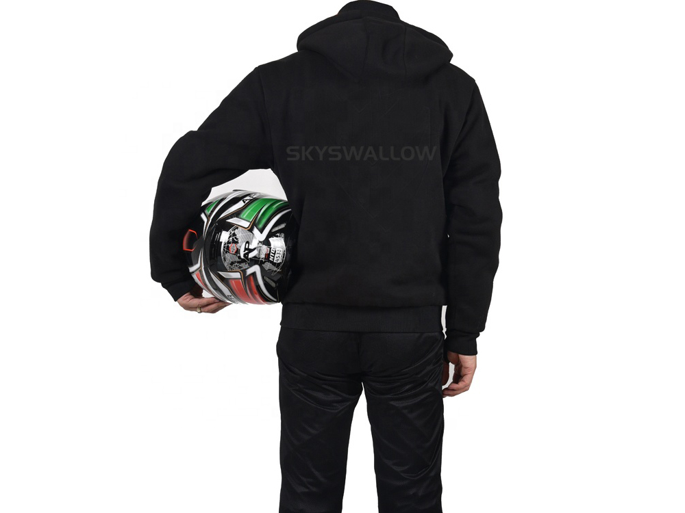 Knitted Mens Hooded Motorcycle Jacket