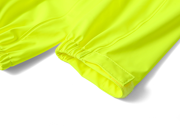 Fluo Yellow PU Motorcycle Rainwear